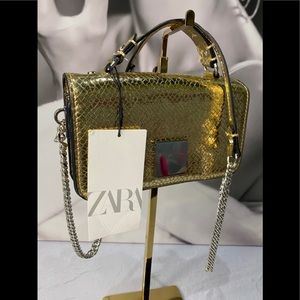 ZARA Gold crossbody purses